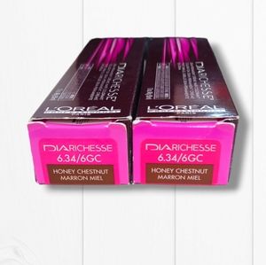 L'Oreal Professionnel DIARichesse 2 Tubes Ammonia-Free 6.34/6GC Honey Chestnut